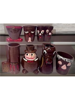 🥃APEX🥃 “WHAT’LL YOU HAVE?” CERAMIC NOVELTY HUMOR SAYING’S 3D BAR SHOT-GLASSES